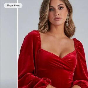 Windsor Red Velvet Dress